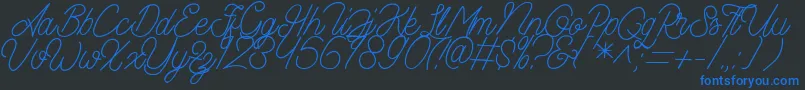 Aamonoline Font – Blue Fonts on Black Background