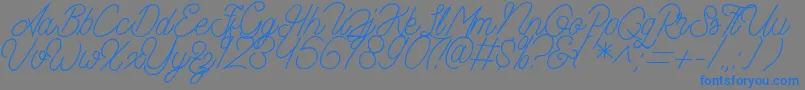 Aamonoline-fontti – siniset fontit harmaalla taustalla