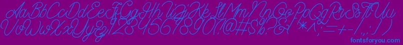 Шрифт Aamonoline – синие шрифты на фиолетовом фоне