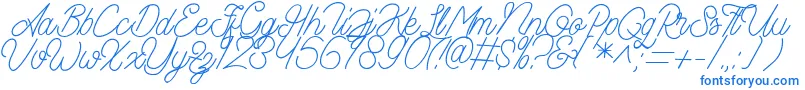 Aamonoline-Schriftart – Blaue Schriften auf weißem Hintergrund