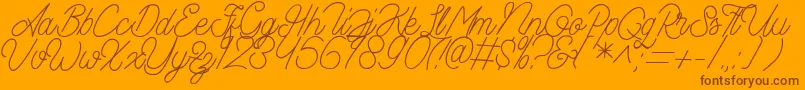 Aamonoline Font – Brown Fonts on Orange Background