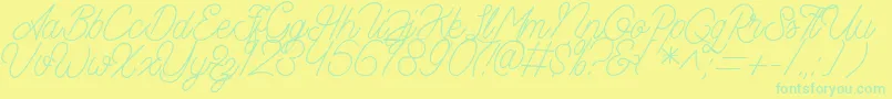 Aamonoline Font – Green Fonts on Yellow Background