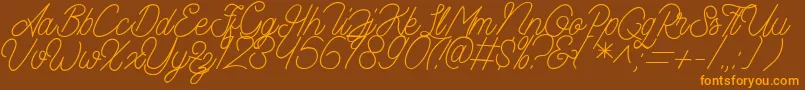 Aamonoline Font – Orange Fonts on Brown Background