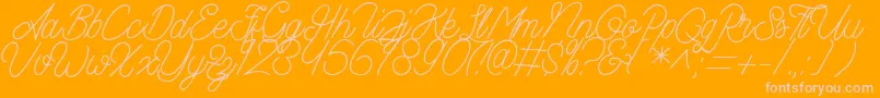 Aamonoline Font – Pink Fonts on Orange Background