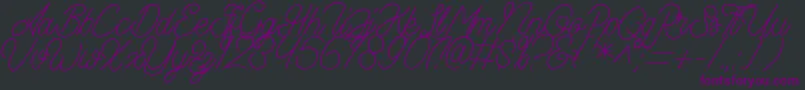 Aamonoline-fontti – violetit fontit mustalla taustalla