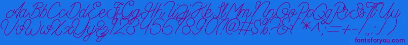 Шрифт Aamonoline – фиолетовые шрифты на синем фоне