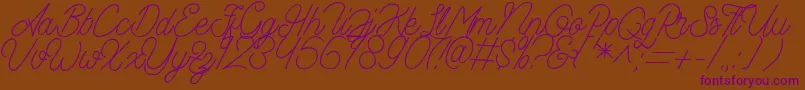 Aamonoline Font – Purple Fonts on Brown Background