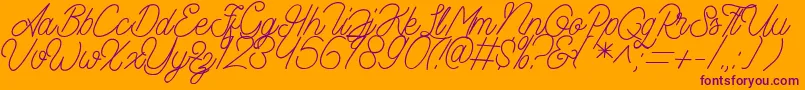 Aamonoline Font – Purple Fonts on Orange Background