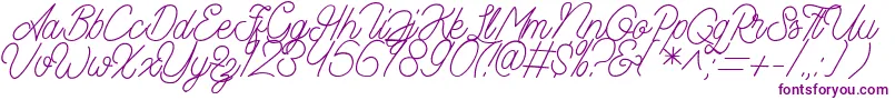 Aamonoline-fontti – violetit fontit valkoisella taustalla