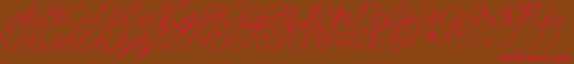 Aamonoline Font – Red Fonts on Brown Background