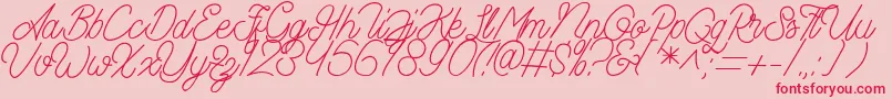 フォントAamonoline – ピンクの背景に赤い文字