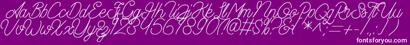 Шрифт Aamonoline – белые шрифты на фиолетовом фоне