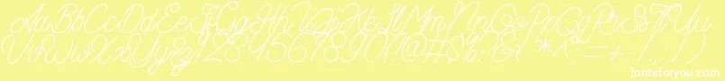 Aamonoline Font – White Fonts on Yellow Background
