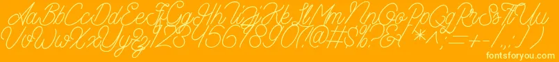 Шрифт Aamonoline – жёлтые шрифты на оранжевом фоне