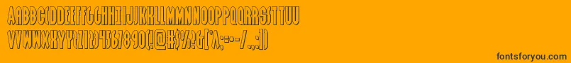 Grendelsmotherout-Schriftart – Schwarze Schriften auf orangefarbenem Hintergrund