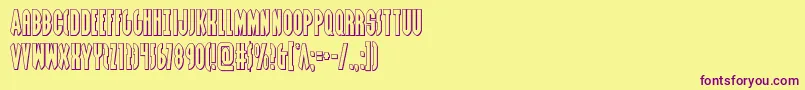 Grendelsmotherout Font – Purple Fonts on Yellow Background