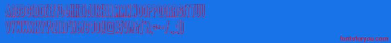 Grendelsmotherout Font – Red Fonts on Blue Background