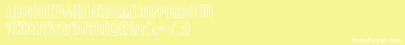 Grendelsmotherout Font – White Fonts on Yellow Background