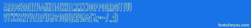 Grendelsmotherout Font – Yellow Fonts on Blue Background