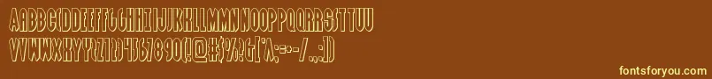 Grendelsmotherout Font – Yellow Fonts on Brown Background