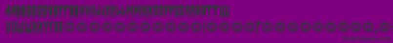 Deathtometal-fontti – mustat fontit violetilla taustalla