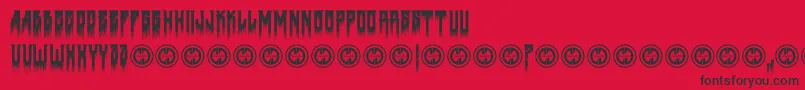 Deathtometal Font – Black Fonts on Red Background