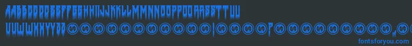 Deathtometal Font – Blue Fonts on Black Background