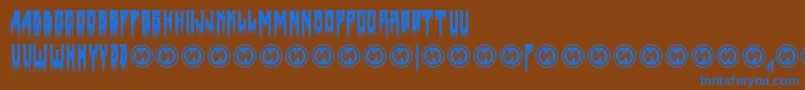 Deathtometal Font – Blue Fonts on Brown Background