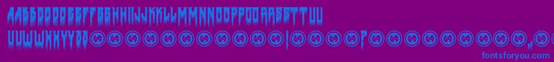 Deathtometal Font – Blue Fonts on Purple Background