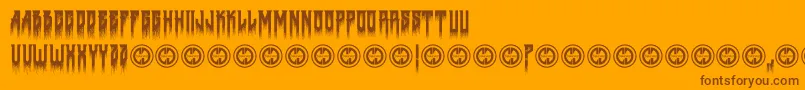 Deathtometal Font – Brown Fonts on Orange Background