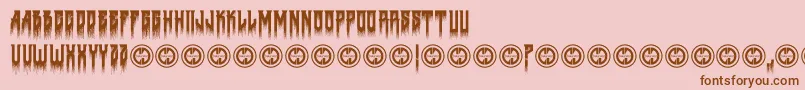 Deathtometal Font – Brown Fonts on Pink Background