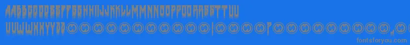 Deathtometal Font – Gray Fonts on Blue Background