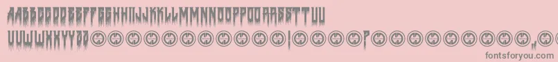 Deathtometal Font – Gray Fonts on Pink Background