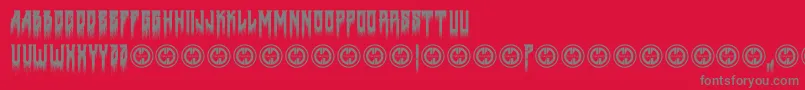 Deathtometal Font – Gray Fonts on Red Background