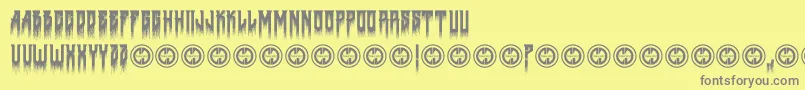 Deathtometal Font – Gray Fonts on Yellow Background