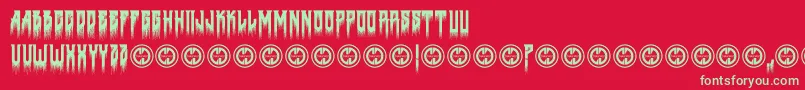 Deathtometal Font – Green Fonts on Red Background