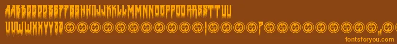 Deathtometal Font – Orange Fonts on Brown Background