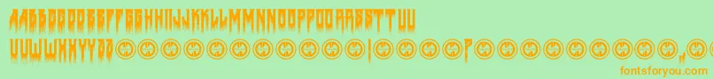 Deathtometal Font – Orange Fonts on Green Background