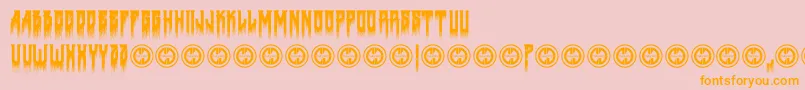 Deathtometal Font – Orange Fonts on Pink Background