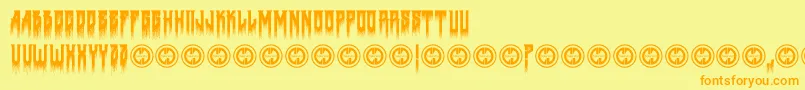 Deathtometal Font – Orange Fonts on Yellow Background