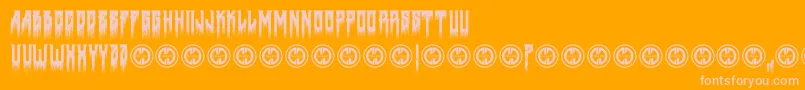 Deathtometal Font – Pink Fonts on Orange Background
