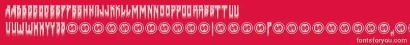 Deathtometal Font – Pink Fonts on Red Background