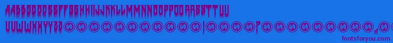Deathtometal Font – Purple Fonts on Blue Background
