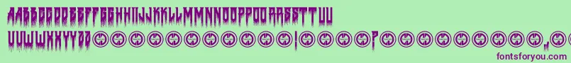 Deathtometal Font – Purple Fonts on Green Background