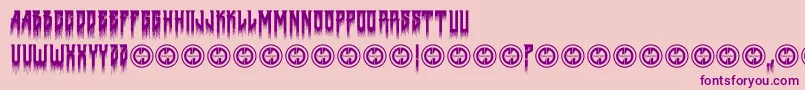 Deathtometal Font – Purple Fonts on Pink Background