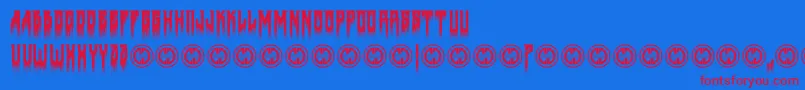 Deathtometal Font – Red Fonts on Blue Background