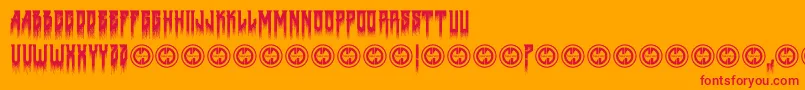 Deathtometal Font – Red Fonts on Orange Background