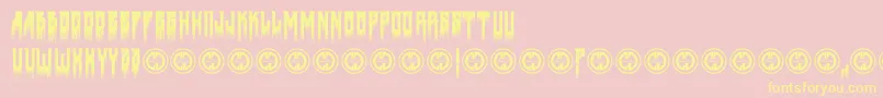 Deathtometal Font – Yellow Fonts on Pink Background