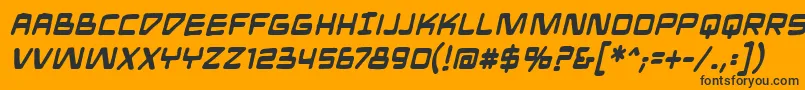 Czcionka MandroidbbBold – czarne czcionki na pomarańczowym tle