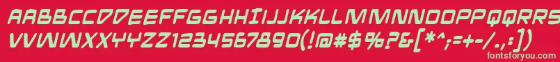 フォントMandroidbbBold – 赤い背景に緑の文字